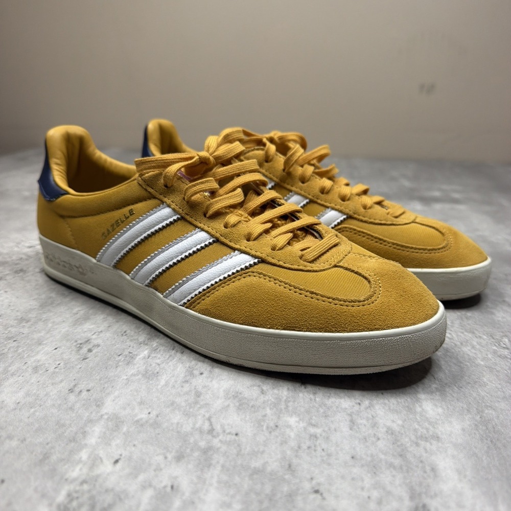 Adidas Gazelle Indoor Casual Shoes Yellow Mustard IE0540 Men's Size 9.5 EUC - Picture 1 of 12